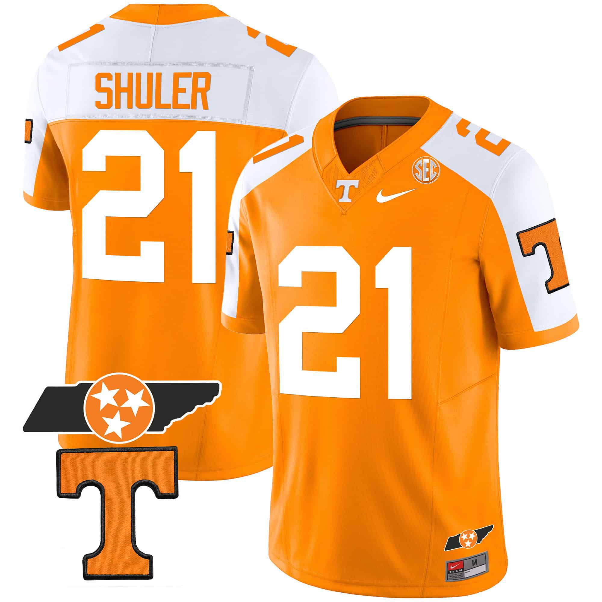 Men Tennessee Volunteers #21 Shuler Orange 2024 Nike Checkerboard & Alternate NCAA Jersey style 1->ncaa teams->NCAA Jersey